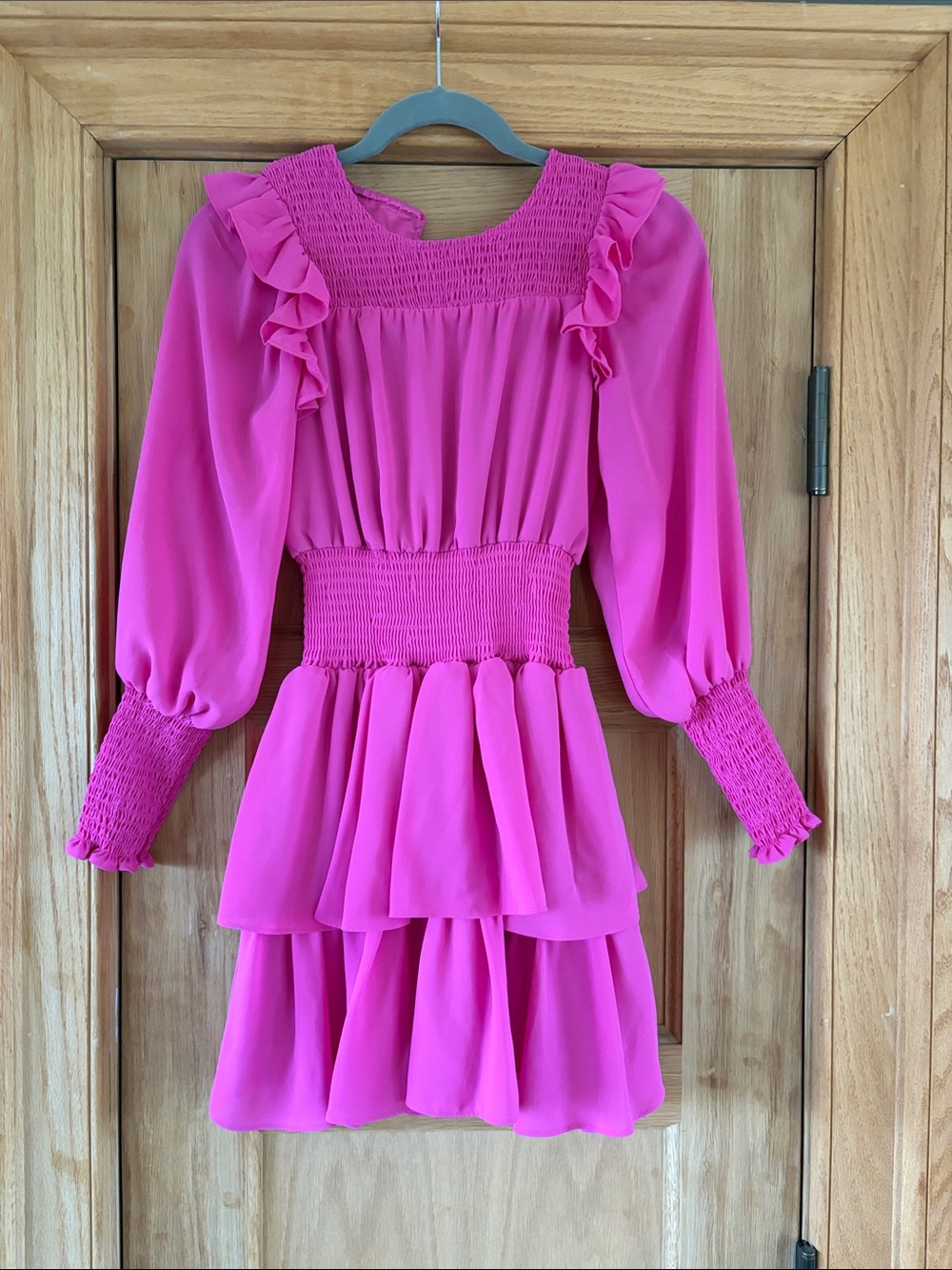 Habitual size 12 Fuchsia Tiered Ruffle Dress